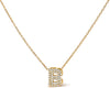 10K White Gold Diamond Accent "A" Initial Bubble Pendant Necklace