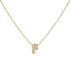 10K White Gold Diamond Accent "A" Initial Bubble Pendant Necklace