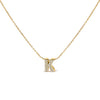 10K White Gold Diamond Accent "A" Initial Bubble Pendant Necklace