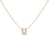10K White Gold Diamond Accent "A" Initial Bubble Pendant Necklace