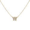 10K White Gold Diamond Accent "A" Initial Bubble Pendant Necklace