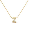 10K White Gold Diamond Accent "A" Initial Bubble Pendant Necklace
