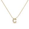 10K White Gold Diamond Accent "A" Initial Bubble Pendant Necklace