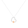 10KT Two Tone Gold 1/6 cttw Diamond Floating Heart Pendant Necklace (K-L, I1-I2)