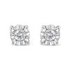 10K Yellow Gold Plated .925 Sterling Silver 1/10 Cttw Round Brilliant-Cut Diamond Miracle-Set Stud Earrings (J-K Color, I3 Clarity)