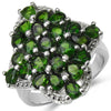 3.73 Carat Genuine Chrome Diopside .925 Sterling Silver Ring