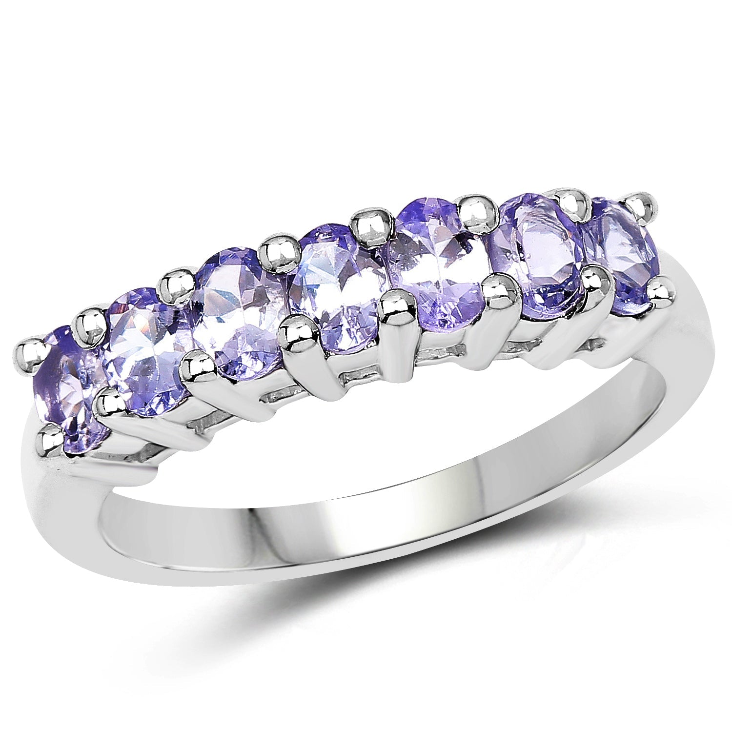 1.19 Carat Genuine Tanzanite .925 Sterling Silver Ring