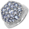 1.61 Carat Genuine Tanzanite .925 Sterling Silver Ring