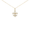 14K Yellow Gold 1.00 Cttw Round Diamond Fleur De Lis 18" Pendant Necklace (H-I Color, SI2-I1 Clarity)
