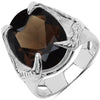 7.80 Carat Genuine Smoky Quartz .925 Sterling Silver Ring