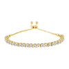 10K Yellow Gold over .925 Sterling Silver 1/4 Cttw Miracle-Set Diamond 4â€-10â€ Adjustable Bolo Tennis Bracelet (I-J Color, I3 Clarity)