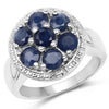 2.10 Carat Genuine Blue Sapphire .925 Sterling Silver Ring
