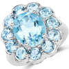 8.67 Carat Genuine Blue Topaz .925 Sterling Silver Ring