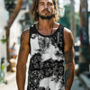 Summer Men's Vest Retro Totem Printed Round Neck Clothing Sleeveless T-shirt Printed Large Size Daily Sports Fitness Running Top