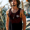 Summer Men's Vest Retro Totem Printed Round Neck Clothing Sleeveless T-shirt Printed Large Size Daily Sports Fitness Running Top