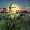 1 PC Moon-Shaped Iron Solar Lamp Outdoor Garden Decorative Lighting Automatic Sensor Solar Powered