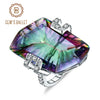 GEM'S BALLET 21.20Ct Natura Iolite Blue Mystic Quartz Gemstone Cocktail Rings 925 Sterling Silver Fine Jewelry for Women