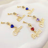DUOYING Bling Birthstone Belly Ring Custom Name Belly Button Stud Nameplate Charming Body Jewelry Piercing For Women Gift