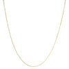 Solid 14K Yellow Gold 0.75mm Classic Box Chain Necklace. Unisex Chain - Size 16 Inches