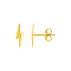 14k Yellow Gold Post Earrings with Lightning Bolts