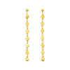 14k Yellow Gold Post Dangle Earrings with Polished Circles