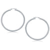 14k White Gold Polished Hoop Earrings (50 mm)