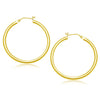 14k Yellow Gold Polished Hoop Earrings (40 mm)