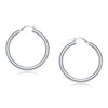 14k White Gold Polished Hoop Earrings (40 mm)