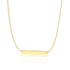 14k Yellow Gold Smooth Flat Horizontal Bar Style Necklace
