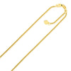 14k Yellow Gold Adjustable Popcorn Chain 1.3mm