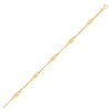 14k Yellow Gold Anklet with Fancy Diamond Shape Filigree Stations