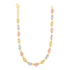 14k Tri Color Gold High Polish Puffed Mariner Link Chain