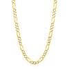 6.0mm 14K Yellow Gold Solid Pave Figaro Chain