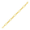 14k Yellow Gold Bracelet with Polished Rectangular Oval Links