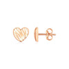 14K Rose Gold High Polish Scribble Heart Stud Earrings