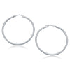 10k White Gold Polished Hoop Earrings (40 mm)