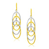 14k Two-Tone Gold Multiple Layer Interlaced Earrings