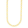 14k Two-Tone Gold Multi-Textured Oval Link Fancy Necklace