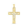 14k Two Tone Gold High Polish Diamond Cut Cross Pendant
