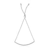 14k White Gold Smooth Curved Bar Lariat Design Bracelet