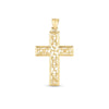 14k Yellow Gold High Polish Vine Cross Pendant