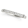 14k White Gold Bead Border Modern Wedding Band (1/8 cttw)