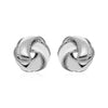 Textured and Polished Love Knot Earrings in Sterling Silver