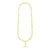 14k Yellow Gold Alternating Oval and Round Chain Necklace with Toggle