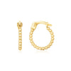 14K Yellow Gold Bead Hinged Hoop Earrings