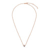 14k Rose Gold 17 inch Necklace with Round White Topaz