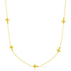 14k Yellow Gold Chain Necklace with Cross Stations
