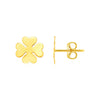 14K Yellow Gold Four Leaf Clover Earrings
