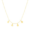 14k Yellow Gold Love Necklace with Circle Drops