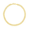 14k Yellow Gold High Polish Textured Fancy Chain Bracelet (4mm)